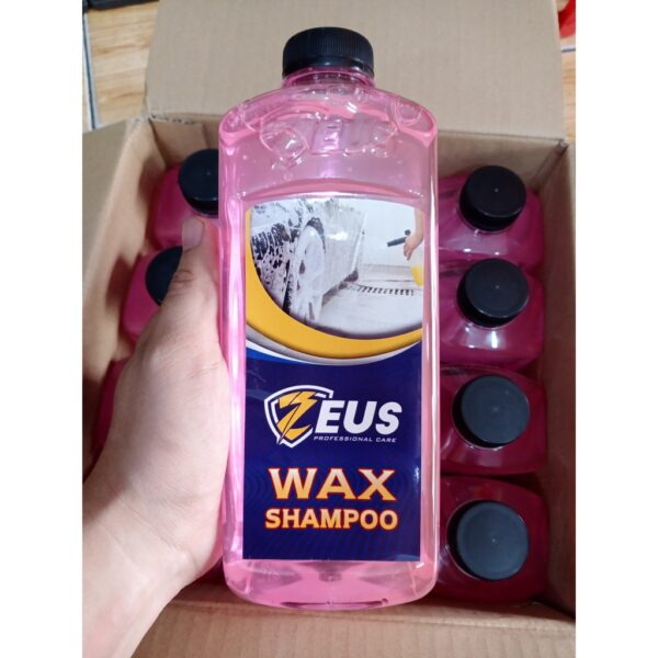 Xà bông rửa xe Zeus Wax Shampoo 1 Lít và bao tay rửa xe 2 mặt