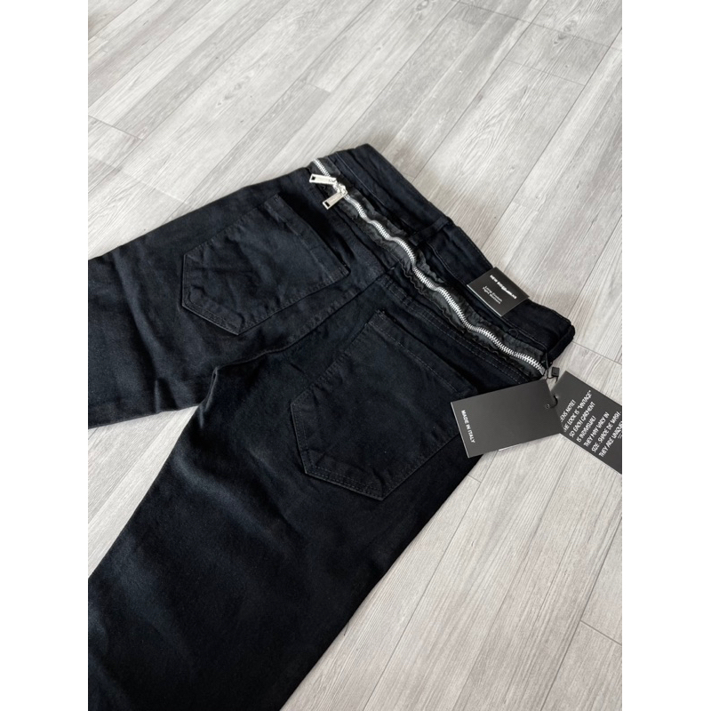 Quần jean bò nam đen trơn DSQ2 phối khoá zip lưng dáng slimfit chất denim hottrend 2023