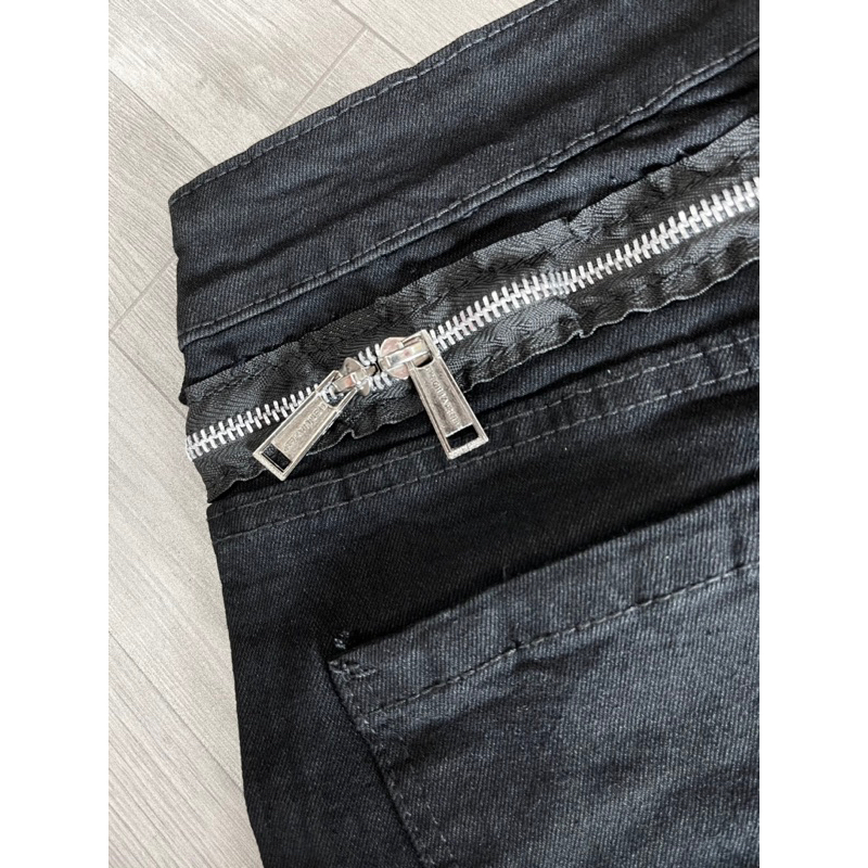 Quần jean bò nam đen trơn DSQ2 phối khoá zip lưng dáng slimfit chất denim hottrend 2023