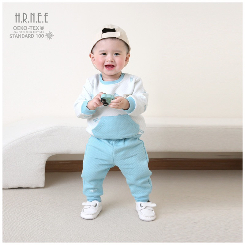 Bộ Hrnee trần bông dài tay cho bé trai bé gái