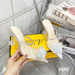Giày gót ly nơ đá bigsize, size 40-44 [Hàng đặt không sẵn]