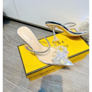 Giày gót ly nơ đá bigsize, size 40-44 [Hàng đặt không sẵn]