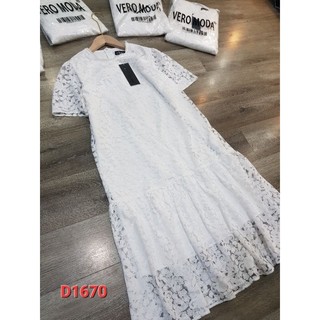 Đầm xòe ren trắng D1670