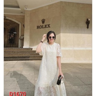 Đầm xòe ren trắng D1670