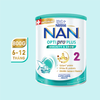 Sữa Bột Nestlé NAN OPTIPRO PLUS 2 800g lon với 5HMO Sản Xuất Tại Thụy Sĩ