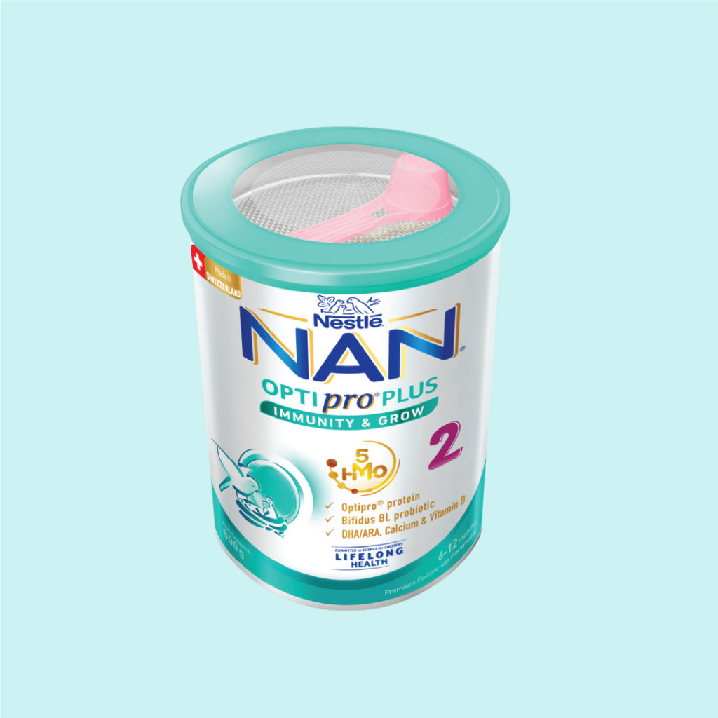 Sữa Bột Nestlé NAN OPTIPRO PLUS 2 800g/lon với 5HMO Sản Xuất Tại Thụy Sĩ