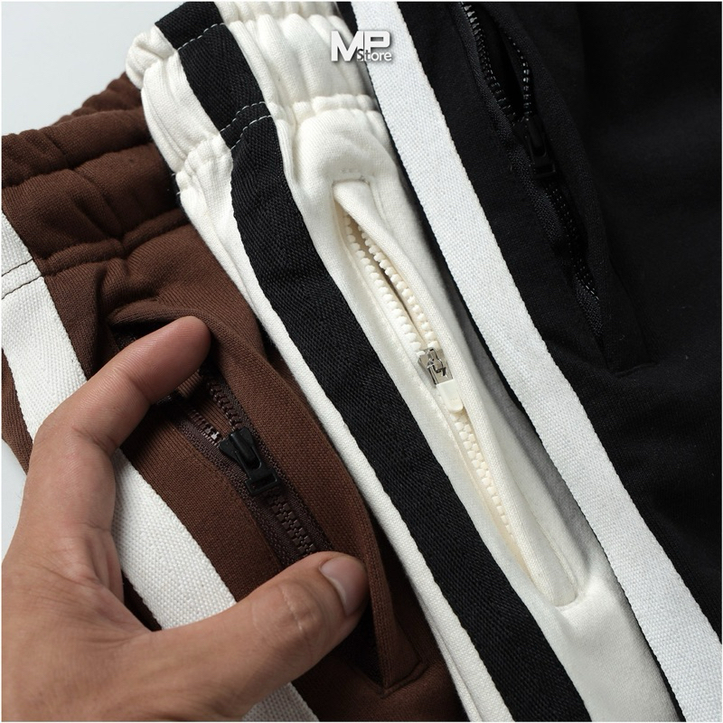 Quần short ngắn thể thao Young La x Cbum 2 sọc 6inch thun da cá