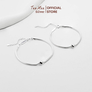 Lắc tay đôi nam nữ TeeMee vòng tay couple khắc tên mặt trái tim dây mì trơn bạc s925 phụ kiện thời trang -T168