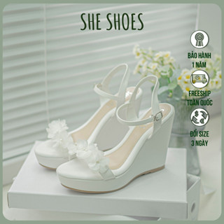 SANDAL ĐẾ XUỒNG 7P VÀ 11P QUAI NGANG 3 BÔNG SIÊU XINH (NEW ARRIVAL) - SDX07006