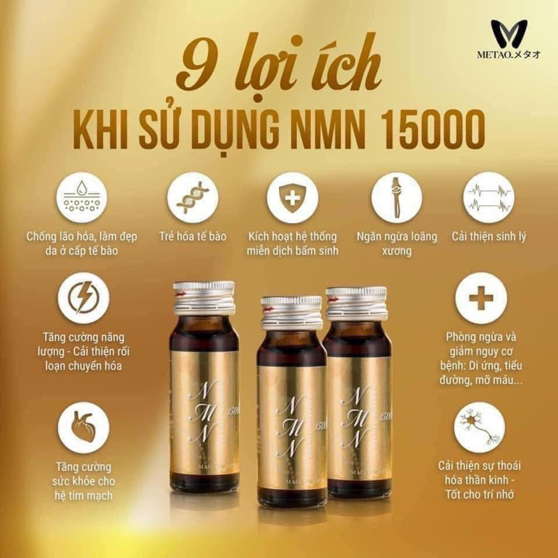 Nước uống hỗ trợ sức khỏe Metao NMN 15000 1 Hộp/ 10 lọ