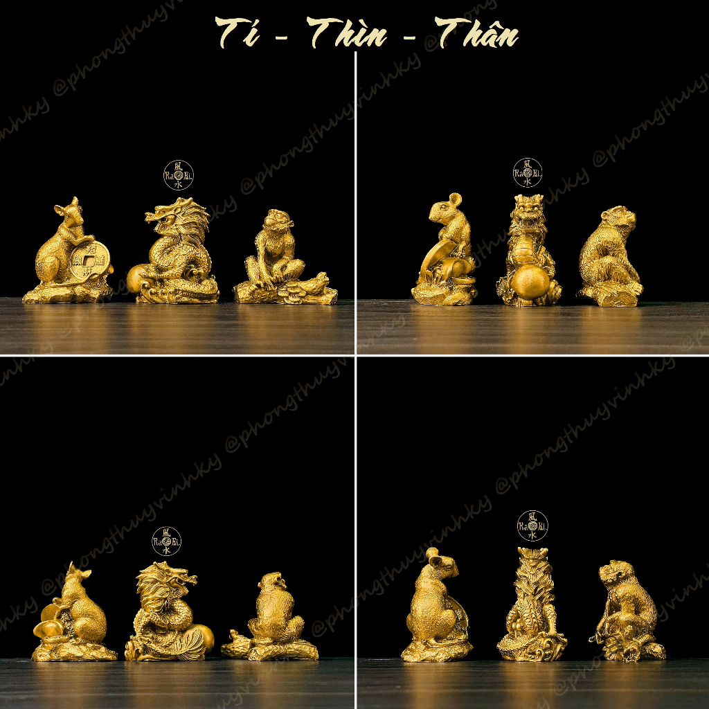 12 Con Giáp Đồng Vàng - Tượng Đồng Phong Thủy