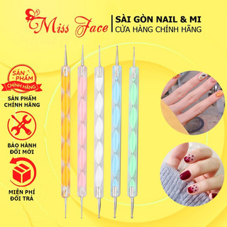 Set 5 cây bút chấm bi 2 đầu - Dụng cụ vẽ chấm bi tiện lợi giá rẻ - Dụng cụ phụ kiện làm nail chuyên dụng