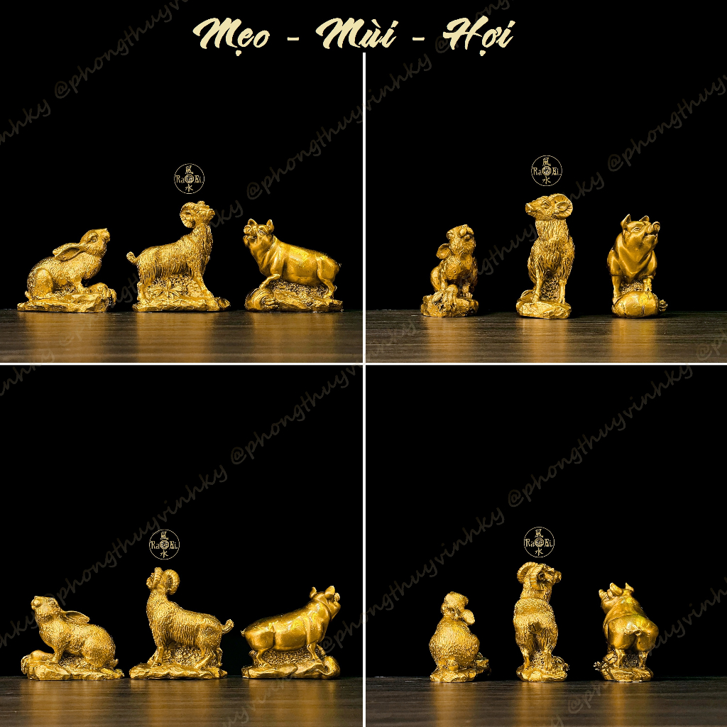 12 Con Giáp Đồng Vàng - Tượng Đồng Phong Thủy