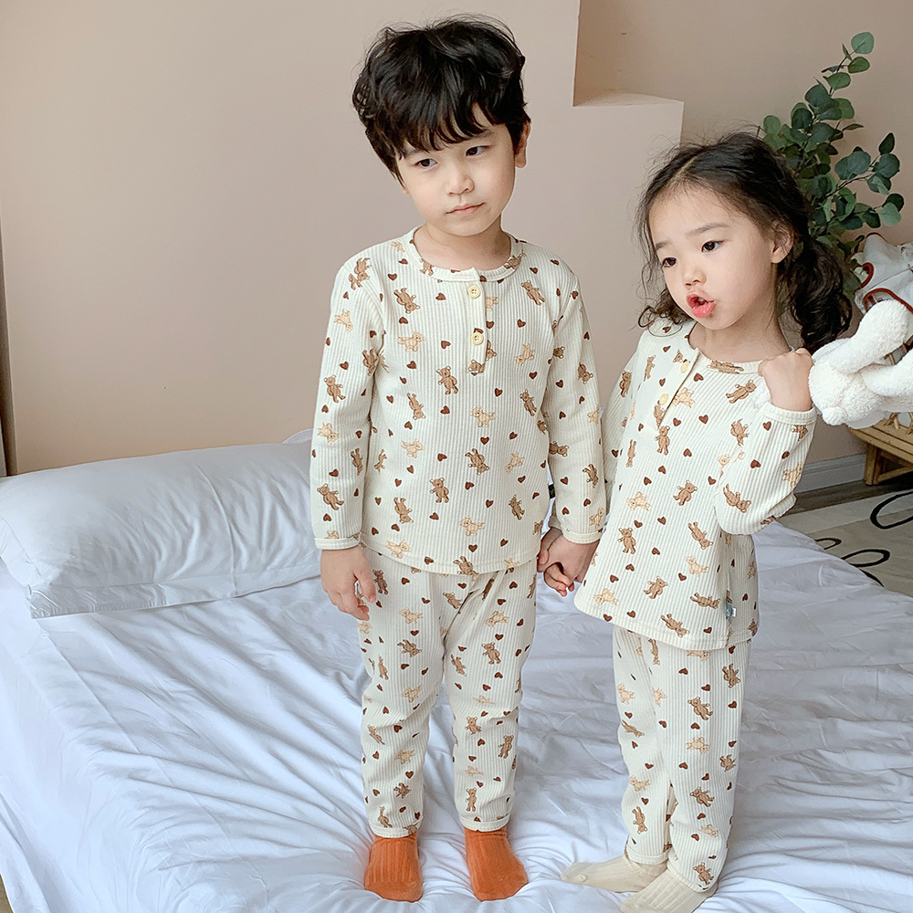 Set đồ bé trai, bé gái dài tay phong cách Hàn Quốc, Quần áo trẻ em thu đông dễ thương cho bé