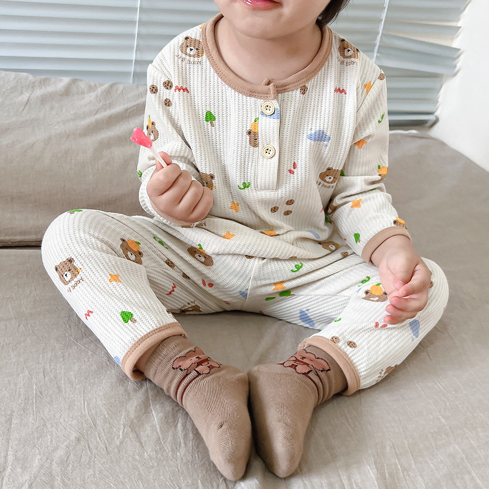 Set đồ bé trai, bé gái dài tay phong cách Hàn Quốc, Quần áo trẻ em thu đông dễ thương cho bé