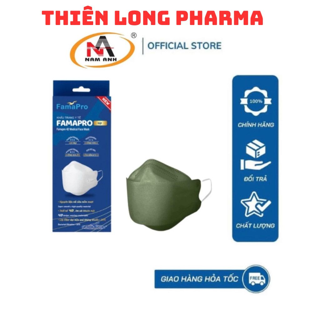 Khẩu trang 4d hộp FAMAPRO chính hãng