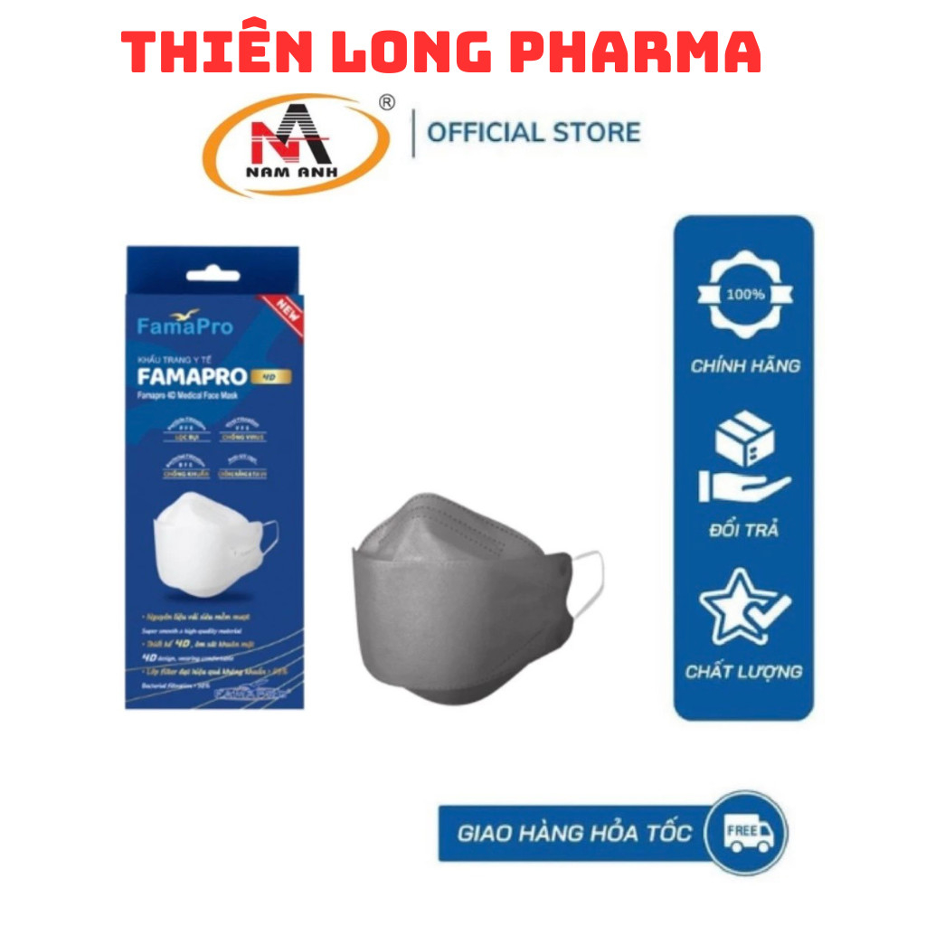 Khẩu trang 4d hộp FAMAPRO chính hãng