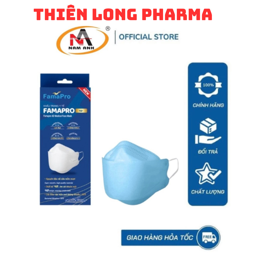 Khẩu trang 4d hộp FAMAPRO chính hãng