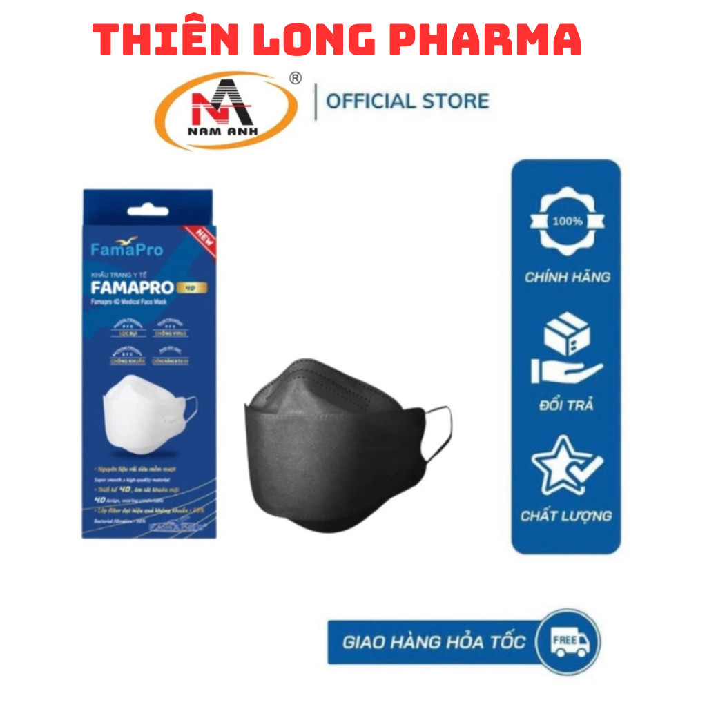 Khẩu trang 4d hộp FAMAPRO chính hãng