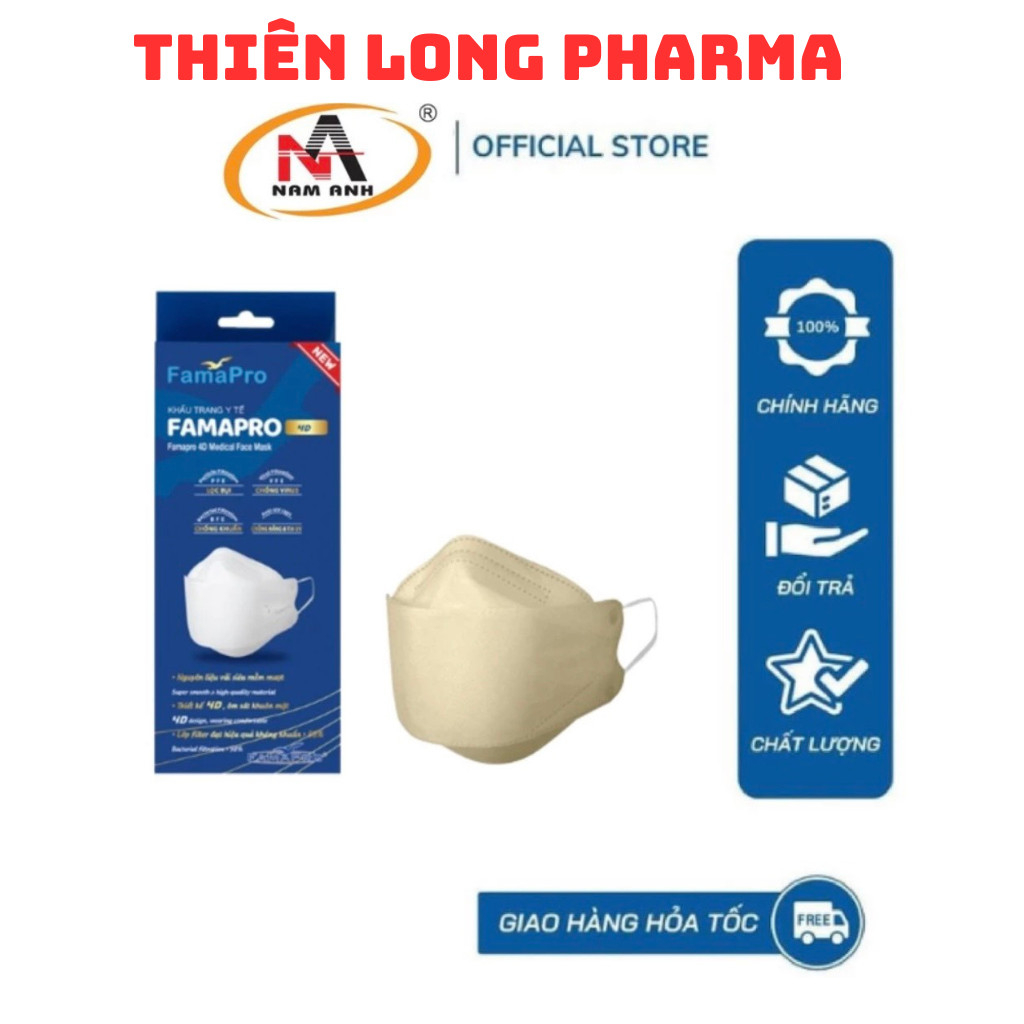 Khẩu trang 4d hộp FAMAPRO chính hãng