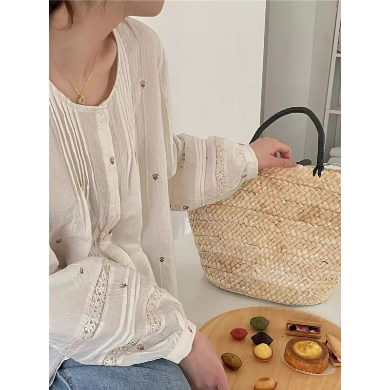 Sơ mi thêu hoa tuylip 🌸