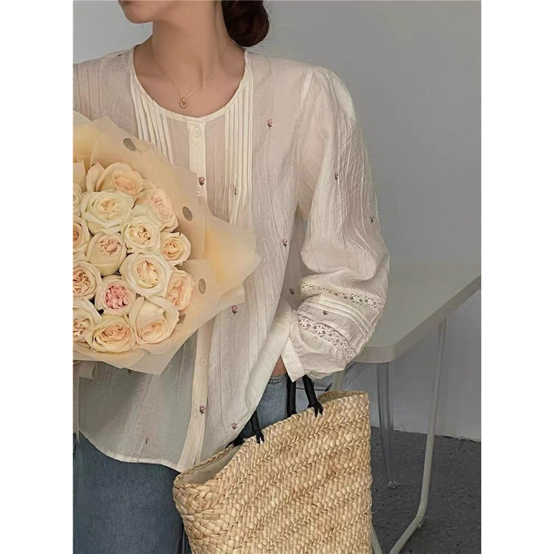 Sơ mi thêu hoa tuylip 🌸