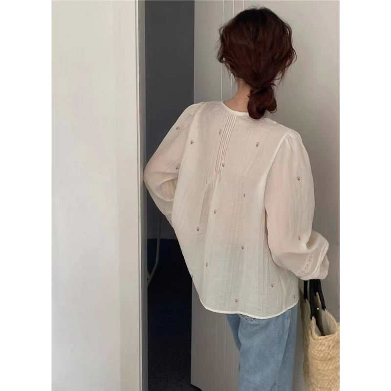 Sơ mi thêu hoa tuylip 🌸