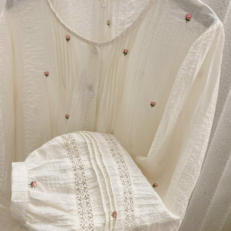 Sơ mi thêu hoa tuylip 🌸