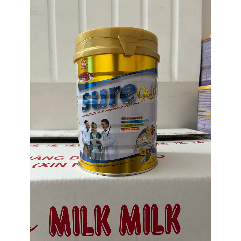 Sữa phục hồi sức khỏe Milkmilkgold Sure Gold 900g- dinh dưỡng tốt nhất cho người sau mổ, người già, người ốm gầy yếu