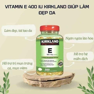 Viên Uống Vitamin E 400 IU 500 Viên Kirkland Của Mỹ - Đẹp Da Làm Chậm Lão Hóa ND