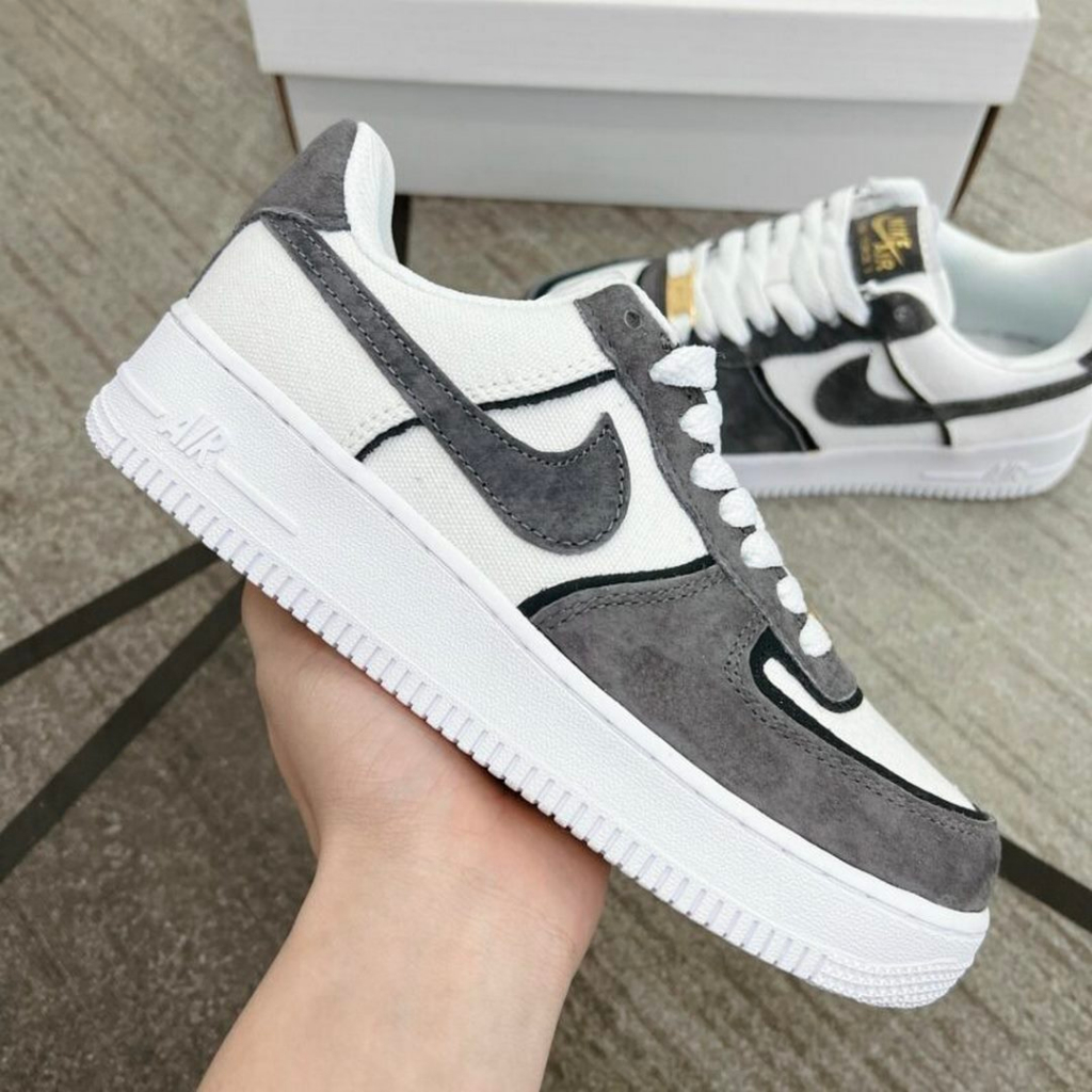 Giày Af1 Xi Măng - bản mới , Giày Sneaker_Air Force 1 xám Cao Cấp Bản Classic Full Size Nam Nữ FULL BILL BOX