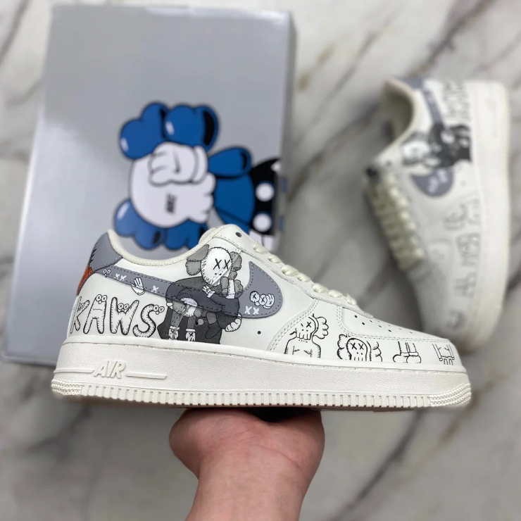 Giày Af1 Xi Măng - bản mới , Giày Sneaker_Air Force 1 xám Cao Cấp Bản Classic Full Size Nam Nữ FULL BILL BOX