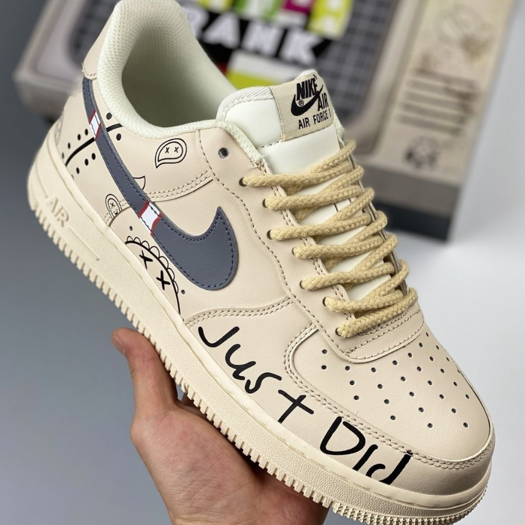 Giày Af1 Xi Măng - bản mới , Giày Sneaker_Air Force 1 xám Cao Cấp Bản Classic Full Size Nam Nữ FULL BILL BOX