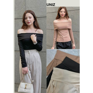 Áo len tăm trễ vai dài tay tiểu thư sang chảnh Uniz Aolentamtrevai6059/P1K4