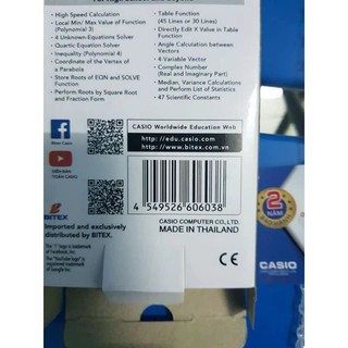 Máy tính Casio 580VNX, 570VN, 570 es plus 2nd ( bảo hành 7 năm).