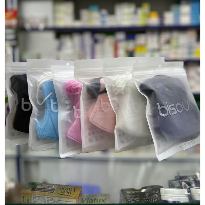 KHẨU TRANG 5D BISOU TÚI 10 CÁI 5 MÀU