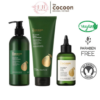 Combo Chăm Sóc Tóc Bưởi Cocoon: Dầu Gội 310ml + Dầu Xả 310ml + Nước Xịt Dưỡng Tóc Pomelo 140ml