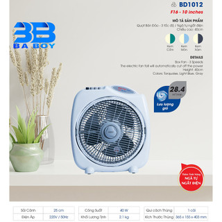 Quạt bàn đảo 3 tấc senko bd1012 40w cao cấp - màu ngẫu nhiên - hàng chính hãng
