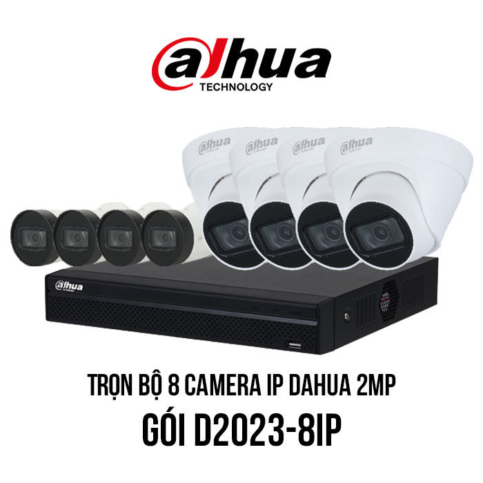 Trọn bộ 8 camera IP Dahua 2MP giá rẻ