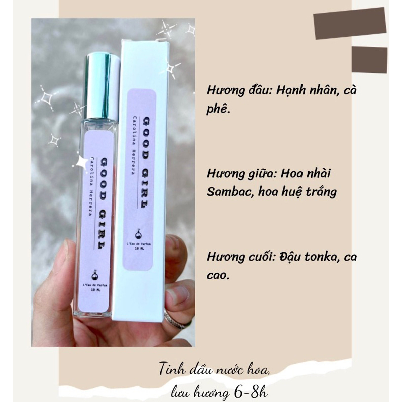 Nước Hoa Mùi Hot Nam, Nữ 10ml Lưu Hương Lâu, Quyến Rũ, Cá Tính