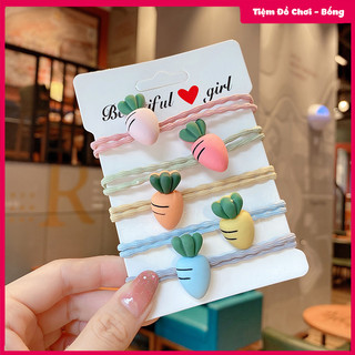 Set 5 dây buộc tóc hình xinh xắn dành cho bé gái , nịt cộc tóc, dây cột tóc