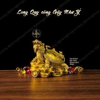 Long Quy cõng Gậy Như Ý - Tượng Đồng Phong Thủy