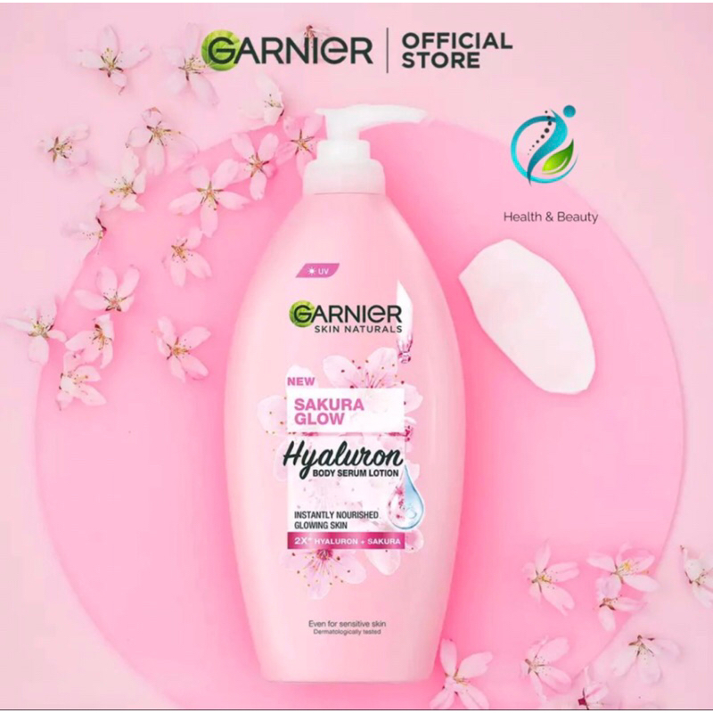 Sữa dưỡng thể trắng hồng rạng rỡ Garnier Body Lotion Serum Milk Bright sakura Glow 400ml