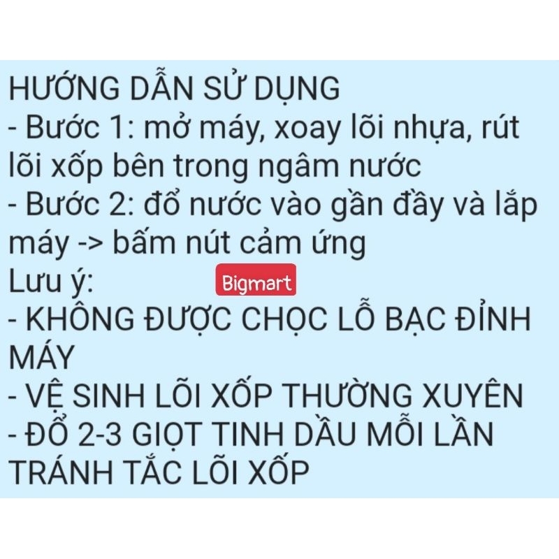 MÁY XÔNG TINH DẦU HÌNH TRỤ TRÒN MẶT TRĂNG BIGMART