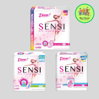Băng vệ sinh/bvs Diana Ban ngày Sensi Siêu mỏng cánh mặt bông 23cm