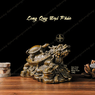  Long Quy cõng con ngồi Tiền Vàng - Tượng Đồng Phong Thủy 