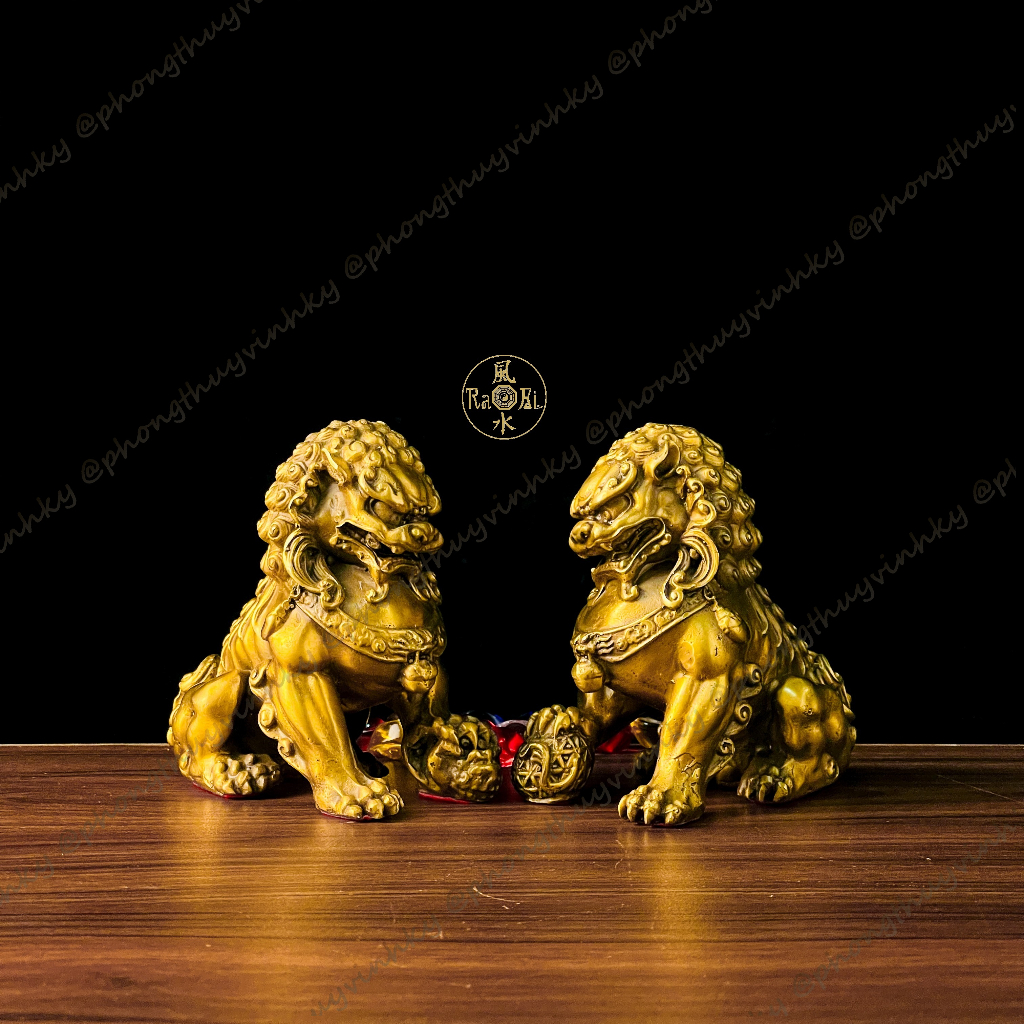 Cặp Sư Tử Bắc Kinh - Trấn Gia Chiêu Tài - Tượng Đồng Phong Thủy