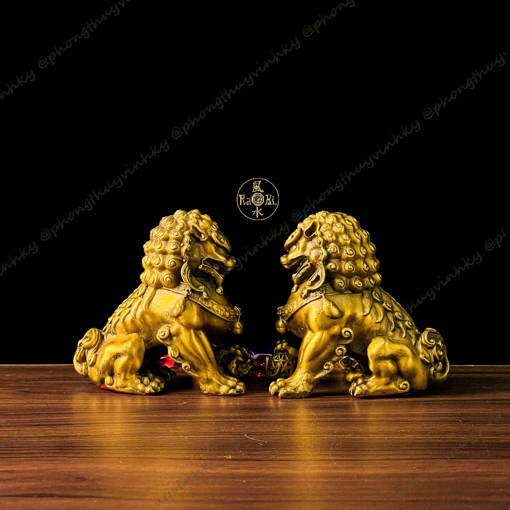 Cặp Sư Tử Bắc Kinh - Trấn Gia Chiêu Tài - Tượng Đồng Phong Thủy