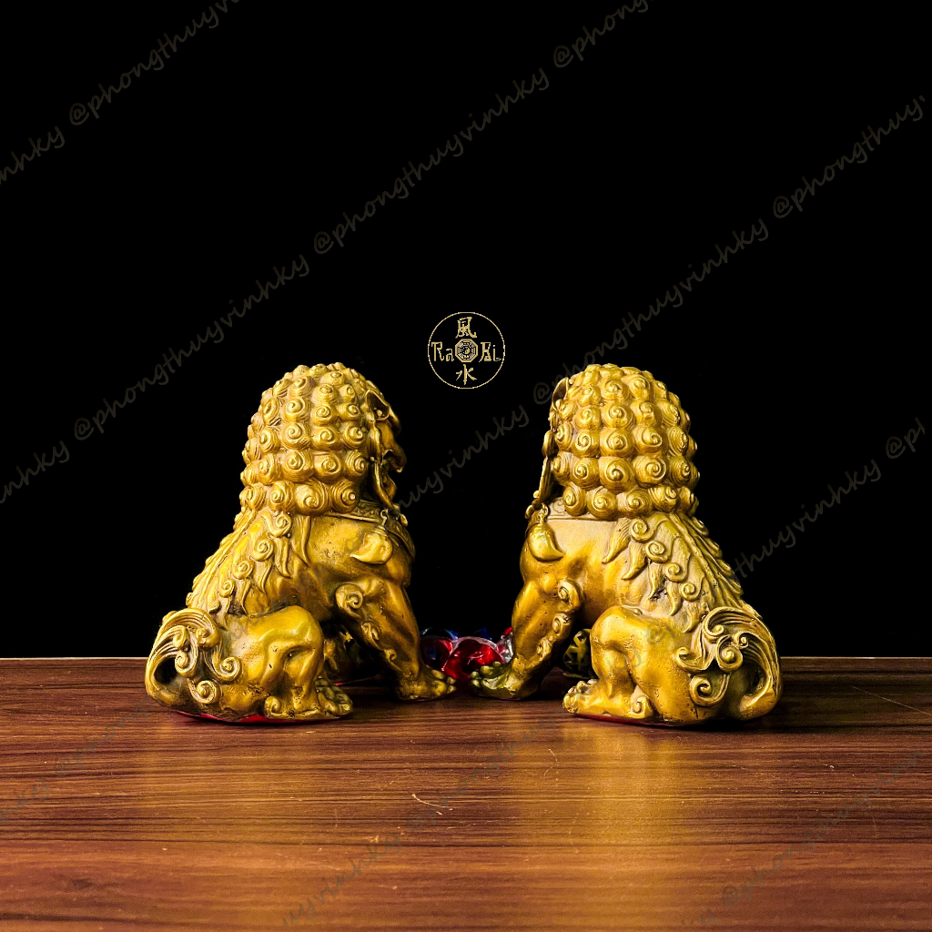 Cặp Sư Tử Bắc Kinh - Trấn Gia Chiêu Tài - Tượng Đồng Phong Thủy