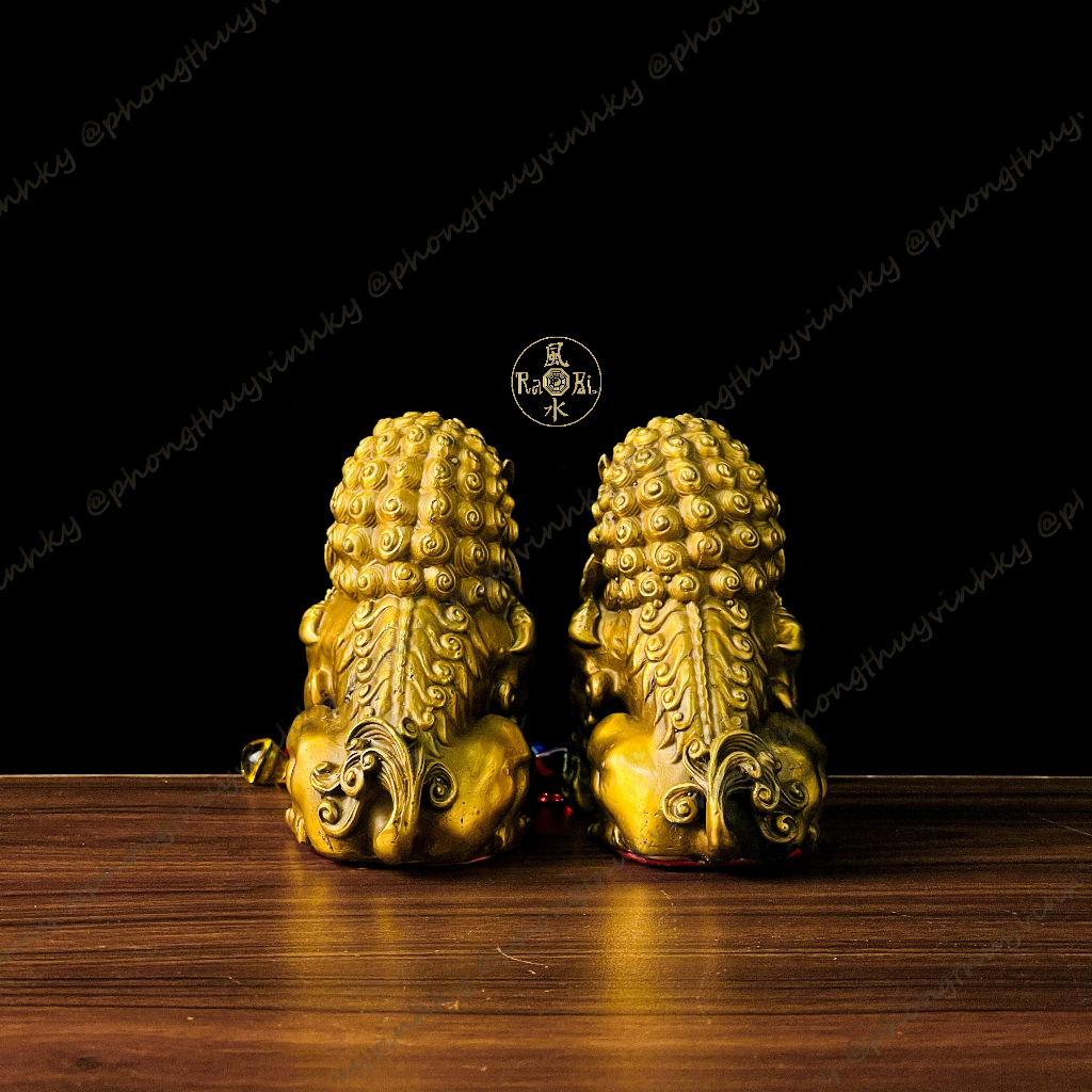 Cặp Sư Tử Bắc Kinh - Trấn Gia Chiêu Tài - Tượng Đồng Phong Thủy